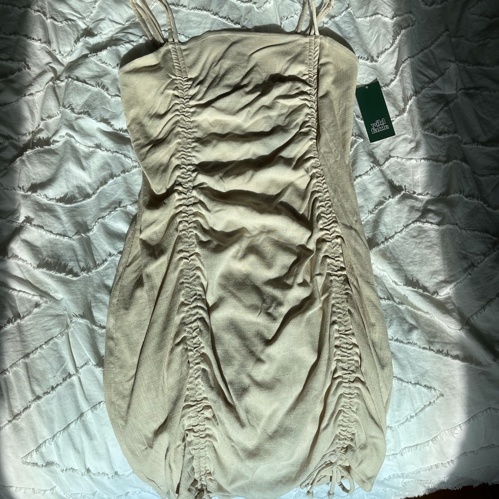Nude ruched dress